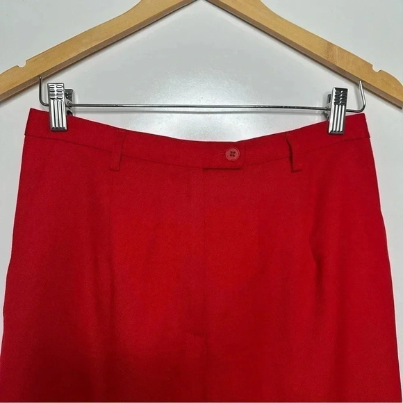Pendleton Red 100% Virgin Wool Ultra High-Rise Straight Leg Pants Size 8P - Picture 2 of 10